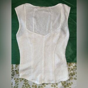 We The Free White Ribbed Square-Neck Tank